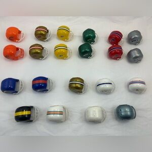 Lot of 1960s GUMBALL VENDING MACHINE PLASTIC MINI FOOTBALL HELMETs NFL old Logos
